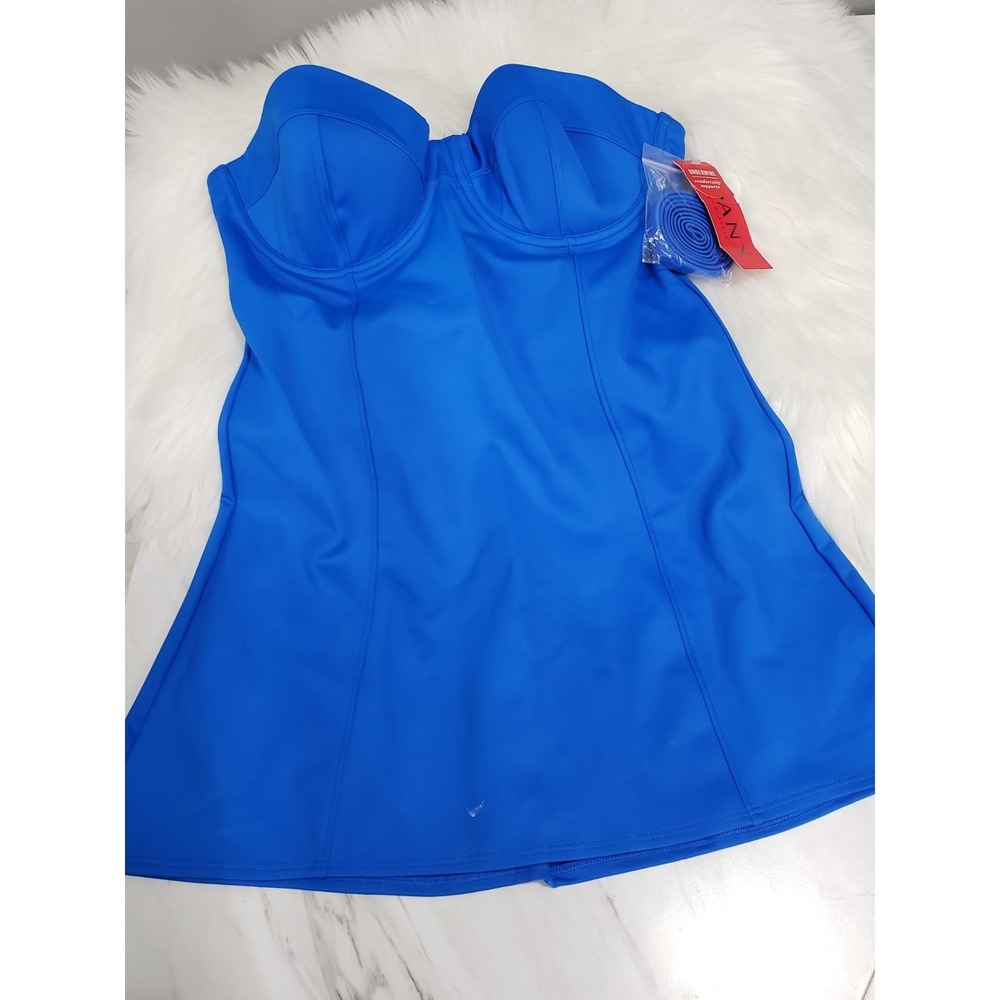 NEW SIZE 10 - SPANX 2645 Electric Blue Retro Dresskini SWIM dress EURO 40 solid